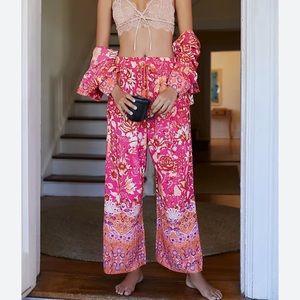 🍀 Anthropologie Kari floral wide leg bohemian pants